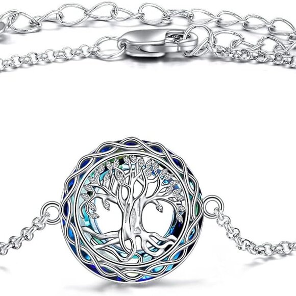 Anklets Bracelet for Women Sterling Silver Butterfly Heart Tree Hummingbird Card - Picture 1 of 6